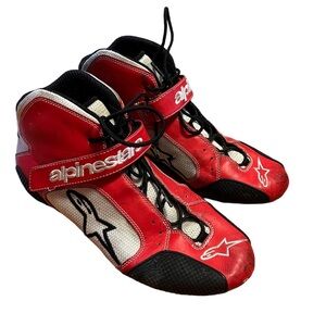 Alpinestar Tech-1 T Motorcycle Shoes - Red/Black (Size 8.5)